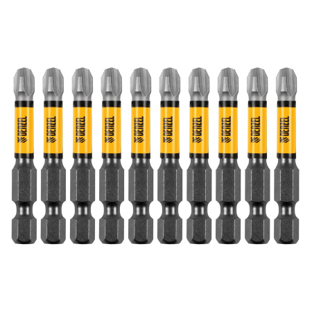 Бита IMPACT, PH3x50 мм, лазерная обработка шлица, сталь S2, 10 шт., Е 6,3 Denzel