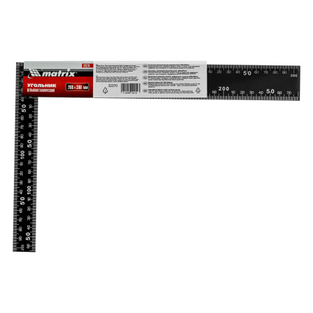 Угольник, 200 х 300 мм, цельнометаллический Matrix цена