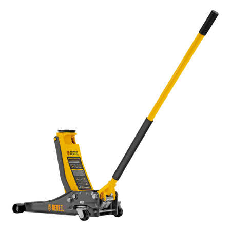 Домкрат гидравлический подкатной, 3 т, 75-500 мм, быстрый подъем, низкий подхват, проф. Denzel цена