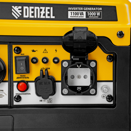 Генератор инверторный GS-1100iF, 1,1 кВт, 230 В, ручной старт DENZEL