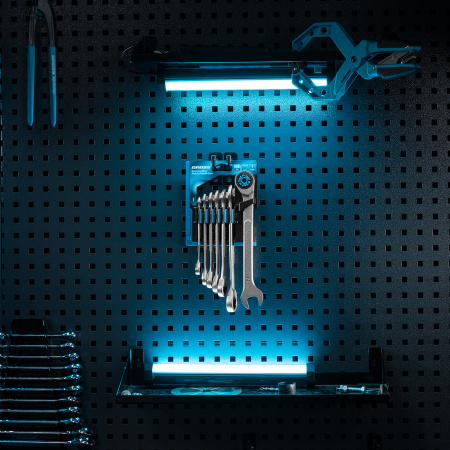 Набор ключей комбинированных трещоточных, количество зубьев 100, СRV, 7 шт, 8-19 мм Gross