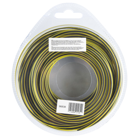 Леска для триммера двухкомпонентная квадратная, 2,4мм х 15м, блистер SkyCutter Denzel цена