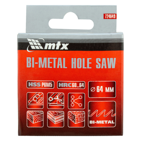 Коронка Bimetal, 64 мм Matrix