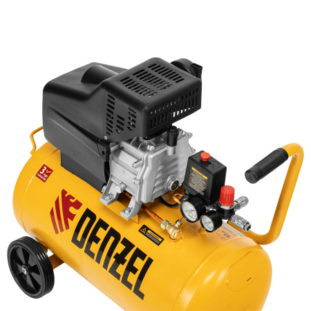 Компрессор воздушный, прямой привод DC1500/50, 1.5 кВт, 50 литров, 220 л/мин Denzel