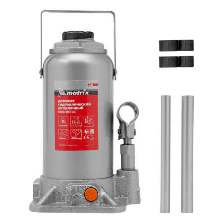 Домкрат гидравлический бутылочный, 16 т, h подъема 230-460 мм Matrix цена