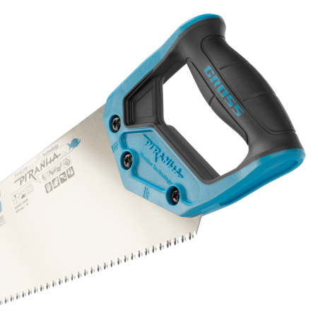 Ножовка по дереву "Piranha", 450 мм, 7-8 TPI, зуб-3D, каленый зуб, двухкомпонентная рукоятка Gross цена