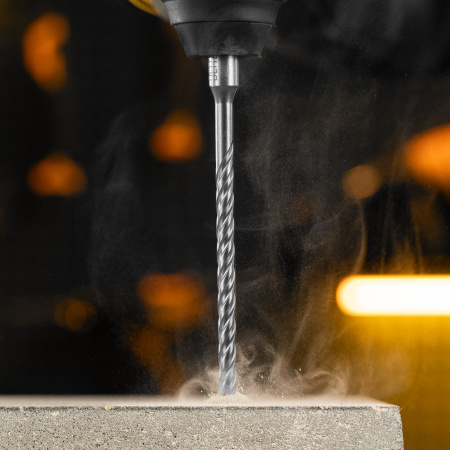 Бур по бетону, цельная крестовая пластина, 6x165 мм, SDS PLUS Denzel