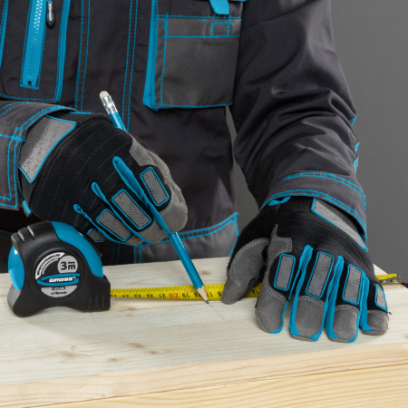 Рулетка "Schlagfest",3 м x 19 мм,магнитный обрезиненный зацеп,двусторонняя шкала,Нейлоновое покрытие,автоматическая фиксация Gross цена