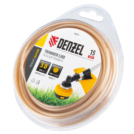 Леска для триммера армированная алюминием круглая, 3,0мм х 15м, блистер ALUFLEX Denzel цена