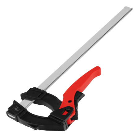 Струбцина реечная быстрозажимная, пластиковый корпус рычажно-храповой механизм, 300 х 90 х 390 мм, штанга 5 х 20 мм Matrix цена