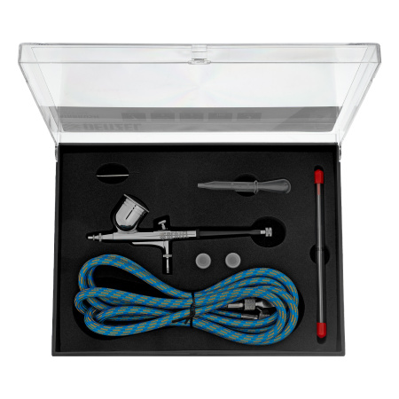 Аэрограф с верхним бачком AB1, 0.2/0.3/0.5 мм, 7 мл, 9 л/мин Denzel цена