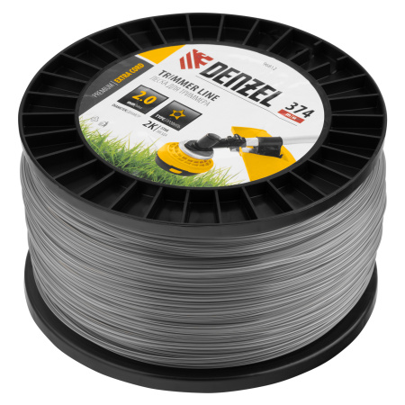 Леска для триммера двухкомпонентная звезда, 2,0мм х 374м, на DIN катушке EXTRA CORD Denzel цена