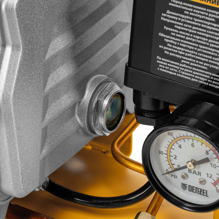 Компрессор воздушный, прямой привод DC1500/50, 1.5 кВт, 50 литров, 220 л/мин Denzel