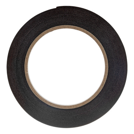Лента клейкая на вспененной основе, двусторонняя черная усиленная, 12 мм х 5 м Matrix цена