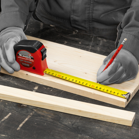 Рулетка Double fixation,10 м х 25 мм,обрезиненный корпус,двойная плавная фиксация Matrix цена