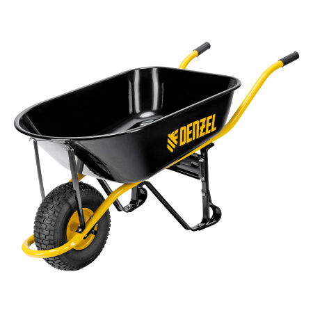 Тачка строительная, усиленная, объем 130 л, 230 кг, колесо 15х6.00-6 Denzel цена