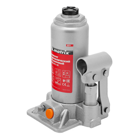 Домкрат гидравлический бутылочный, 3 т, h подъема 178-343 мм, в пластиковом кейсе Matrix цена
