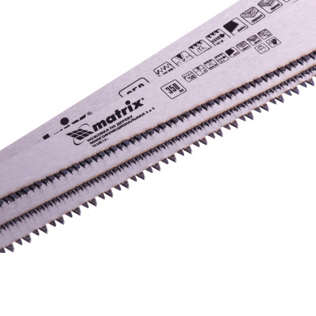 Ножовка по дереву 3 в одном: ножовка, 3 рабочих полотна, металлическая обрезиненная рукоятка Matrix цена