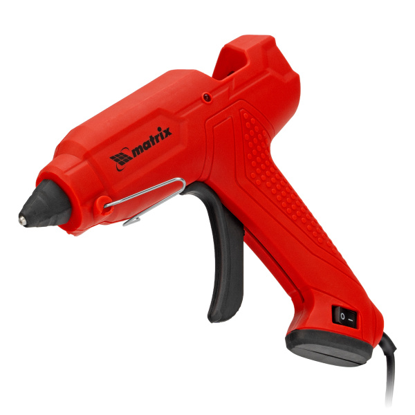 Клеевой пистолет, 11 мм, 40 (100) Вт, 18 г/мин, выключатель и индикатор напряжения Matrix цена