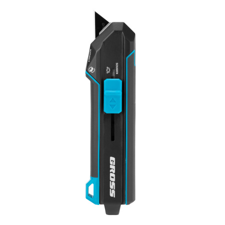 Нож-скребок выдвижной, 19мм, сменное лезвие, SK2, 5 запас. лезвий, алюмин. корпус GROSS