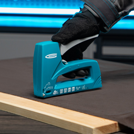 Степлер мебельный универсальные (Universell 4) пластик, 4 функции, тип скобы: 53, 36, 300, 500, 8-14мм Gross цена