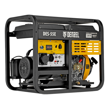 Генератор дизельный DES-55E, 5,5 кВт, 230 В, 11 л, электростартер Denzel