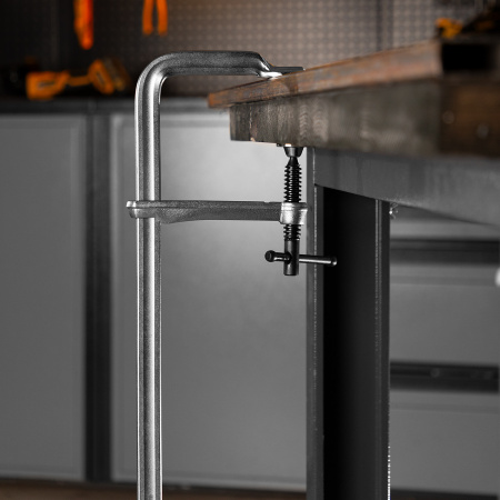 Струбцина F-образная, 120x400мм, кованая Denzel цена