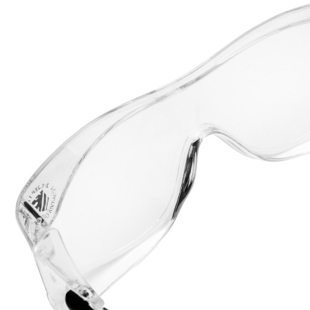 Очки защитные открытые, поликарбонатные, увеличенная прозрачная линза,  регулируемые дужки Denzel цена