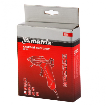 Клеевой пистолет, 7 мм, 15 (40) Вт, 5 г/мин Matrix цена