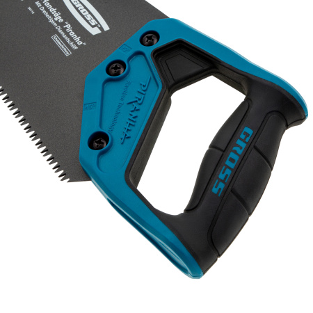 Ножовка по дереву "PIRANHA", 450 мм, 7 TPI, 3D-зуб, тефлоновое покрытие полотна, двухкомпонентная рукоятка Gross цена