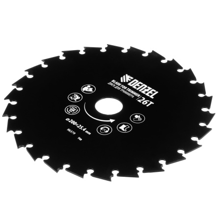 Диск для триммера c долотообразной формой зуба, 200 х 25,4 26 зубов Denzel цена