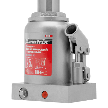 Домкрат гидравлический бутылочный, 25 т, высота подъема 230-360 мм Matrix цена