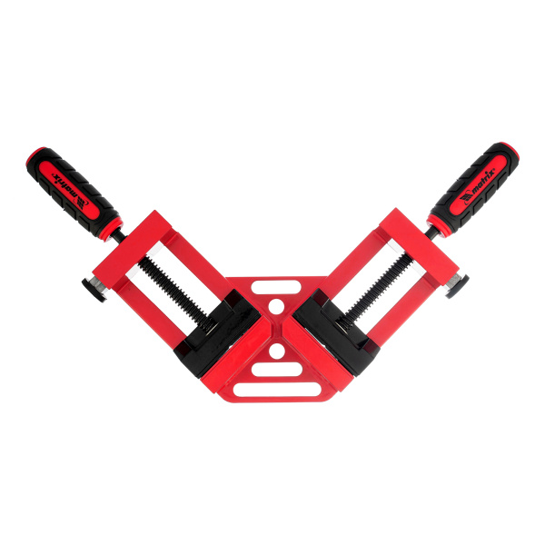 Струбцина угловая, быстрозажимная, 65/65 мм, двухкомпонентные обрезиненные рукоятки Matrix цена