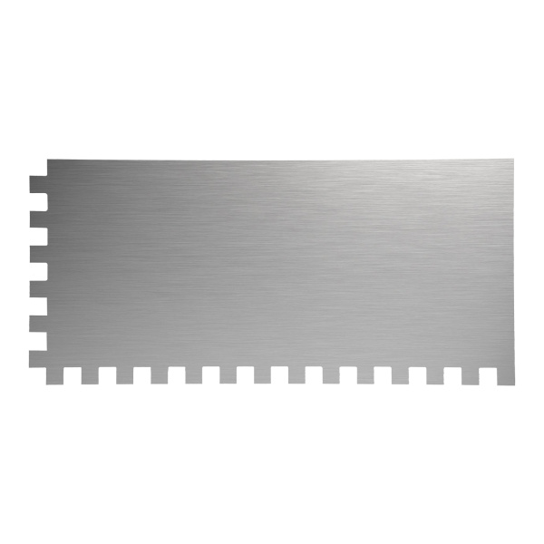 Гладилка стальная, 280 x 130 мм, зеркальная полировка, пластмастмассовая ручка, зуб 10 x 10 мм Matrix цена