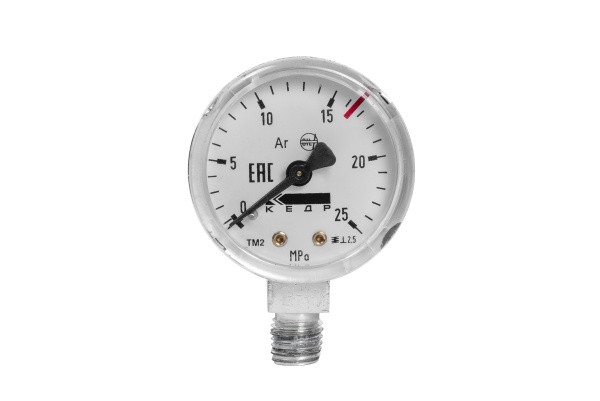 КЕДР Манометр КЕДР ТМ2 Аргон, (0-25 МПа, кл.2,5, М12Х1,5) Ar-У