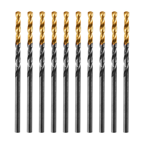 Сверло по металлу, 2,5 мм, HSS-Tin, Golden Tip, 10 шт. Denzel