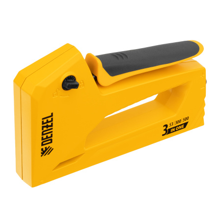 Степлер мебельный, алюминиевый корпус, тип 53, 6-14 мм, тип 300, 15 мм, тип 500, 15 мм Denzel цена