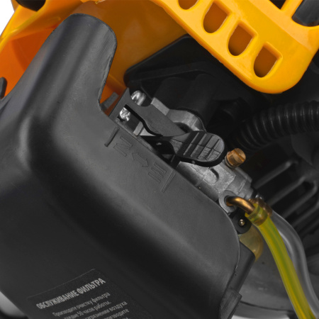 Триммер бензиновый DT-52E, 52 см3, неразъемная штанга, электростартер, состоит из 2 частей Denzel цена