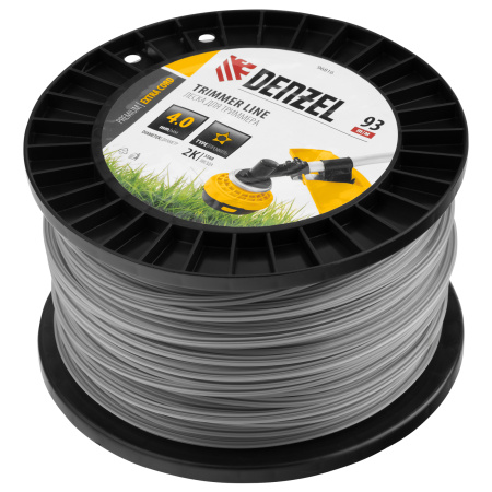 Леска для триммера двухкомпонентная звезда, 4,0мм х 93м, на DIN катушке EXTRA CORD Denzel цена