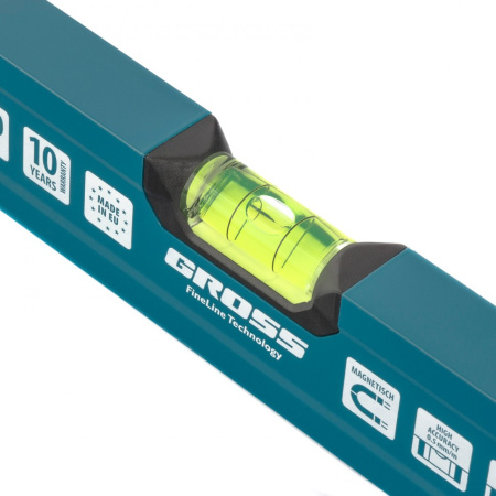 Уровень алюминиевый, 600 мм, магнит, 2 глазка, Magnetisch Gross цена