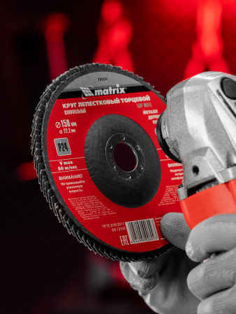 Круг лепестковый торцевой, P 24, 150 x 22.2 мм Matrix