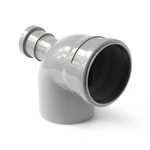 Отвод 110х90 с выходом 50 (прямой/сзади) для внутренней канализации FLEXTRON