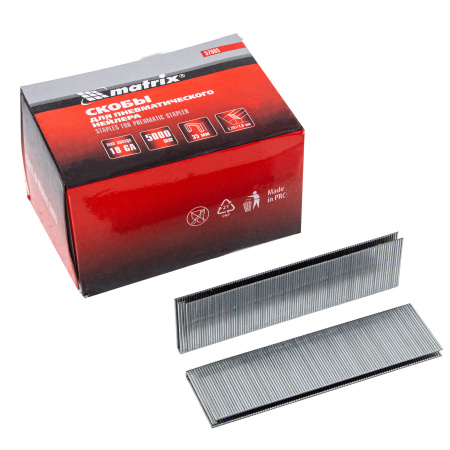 Скобы для пневматического степлера 18GA, 1.25 х 1 мм, длина 35 мм ширина 5,7 мм, 5000 шт Matrix цена