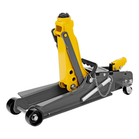 Домкрат гидравлический подкатной с фиксатором, 2,5 т, 85-385 мм Denzel цена