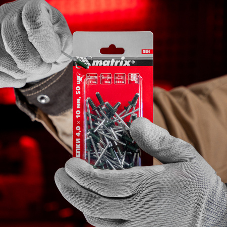 Заклепки 4.0 х 10 мм RAL 6005, темно-зеленые, 50 шт Matrix цена