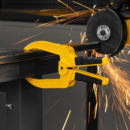 Струбцина клещеобразная, удлиненная 75 х 110 мм двухкомпонентные рукоятки Denzel цена