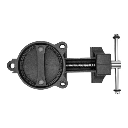 Тиски слесарные BVH-150, 150 мм, поворотные, стальная направляющая, с наковальней //Denzel