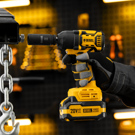 Гайковерт ударный аккумуляторный бесщет. CIWH-BL-20-500, Li-Ion, 20 В Denzel
