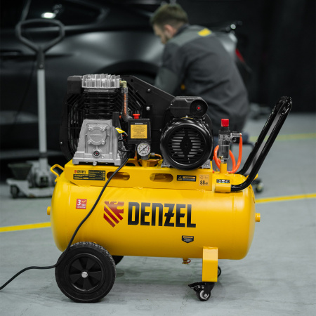 Компрессор воздушный рем. привод BCI 2100/50, 2,1 кВт, 50 литров, 400 л/мин Denzel