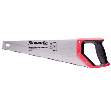 Ножовка по дереву, 400 мм, зуб 2D, каленый крупный зуб 5-6 TPI, двухкомпонентная рукоятка Matrix цена